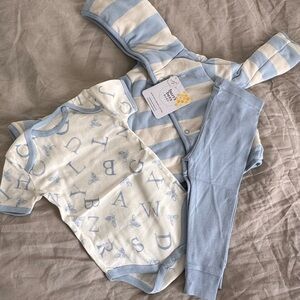 Blue and White Baby Outfit Set